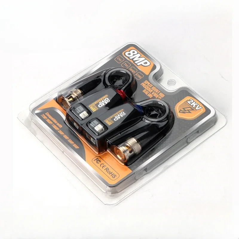 1 par de conectores Balun de vídeo BNC de 8MP, transmisión de par trenzado, transmisor, Cable Cctv, compatible con cámara HD de 8MP AHD/CVI/TVI