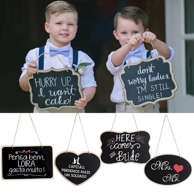 Rustic Wedding Wooden Blackboard Mr Mrs Bridal Shower Decoration Photobooth Birthday Party DIY Home Decor Sign Message Board