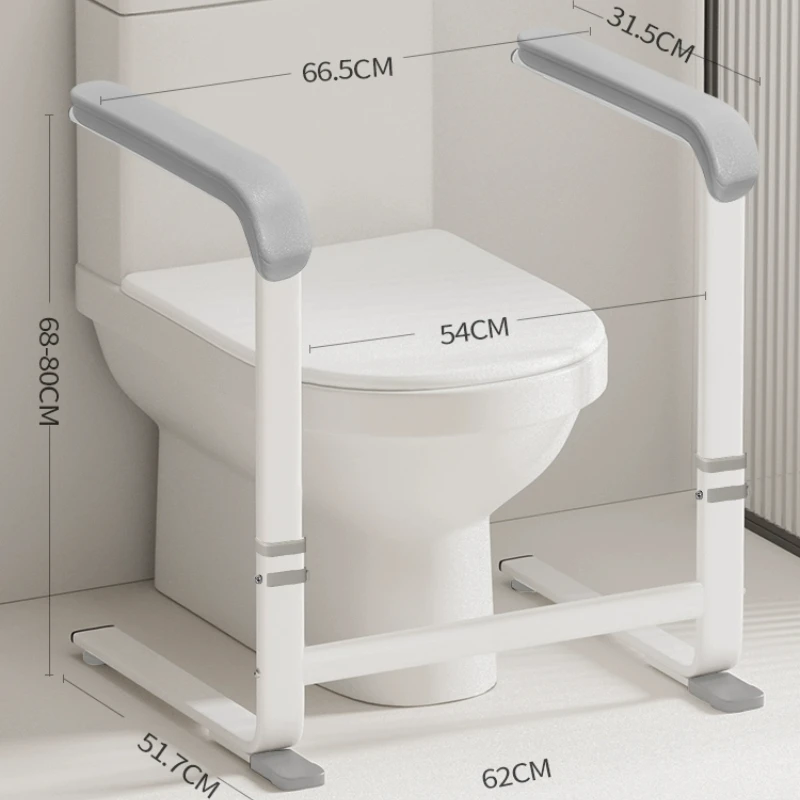 No Drilling Required Toilet Safety Support with Lift Assistance Versatile Handrail for Senior Citizen with Mobility Stability