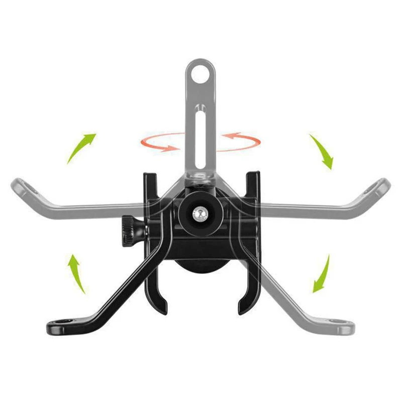 Suporte do telefone móvel da motocicleta e da bicicleta da liga de alumínio, Suporte GPS, Clipe de montagem