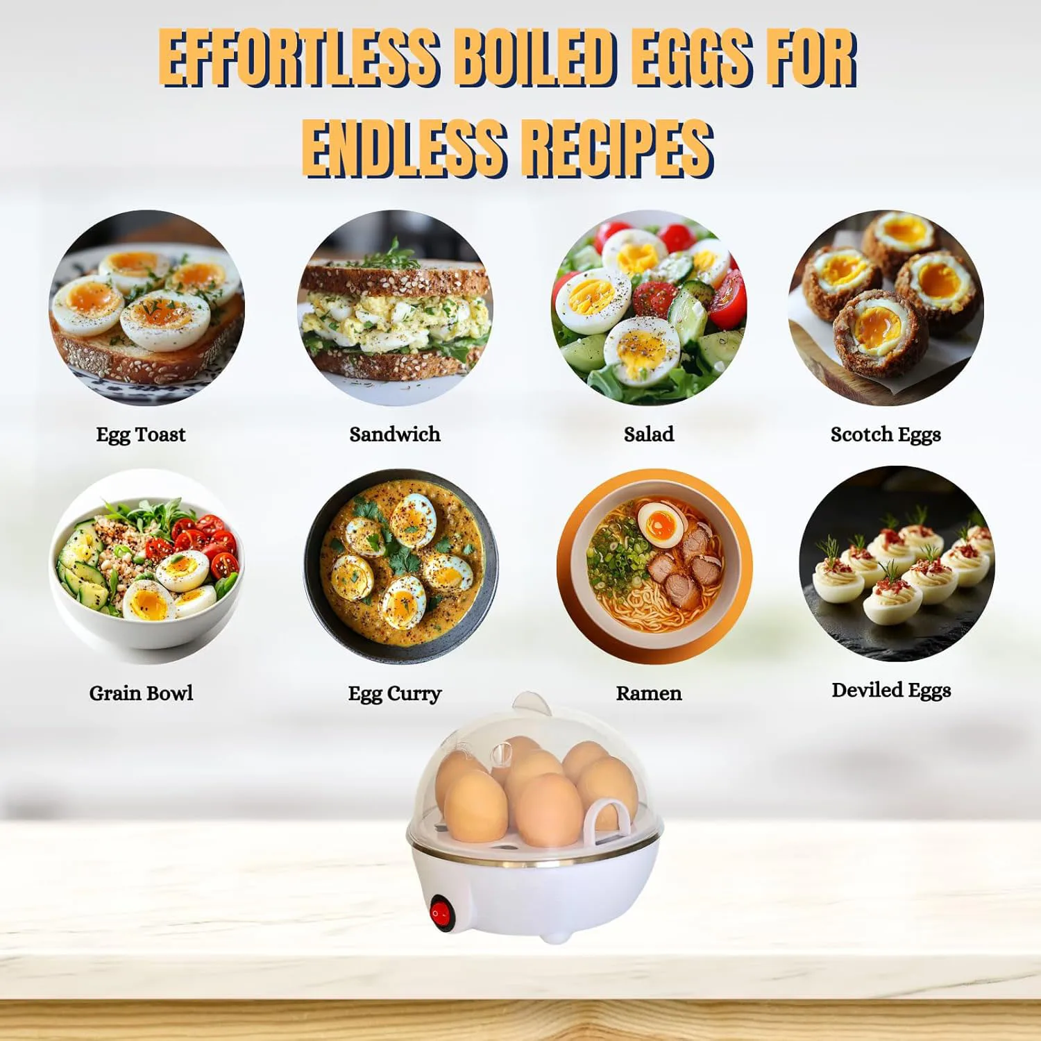 Electric Eggs Cooker, Rapid Multifunctional Mini Eggs Cooker Boiler For Poached Eggs, Scrambled Eggs, Omelets, Auto Shut