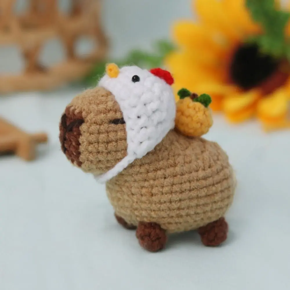 New Beginner Crochet Stuffed Animal Kit Handmade DIY Set Capybara DIY Crochet Kit with Crochet Hooks Guinea Pig Yarn Set Kit