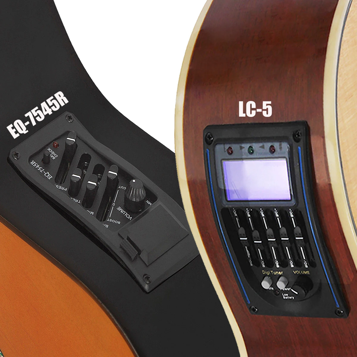 Preamplificatore per chitarra acustica a 4/5 bande EQ Equalizzatore Amplificatore sintonizzatore pickup piezoelettrico