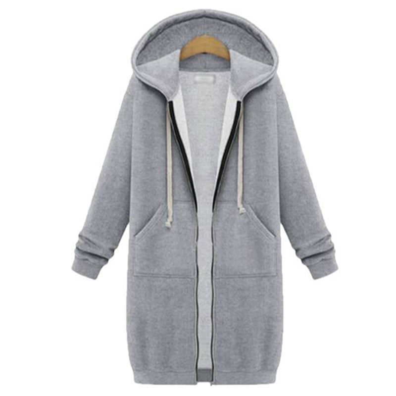 Casacos soltos com capuz com bolso com zíper para mulheres, Parkas grossas, moletom tamanho maxi, vestidos esportivos, outwear, outono, inverno, 2024