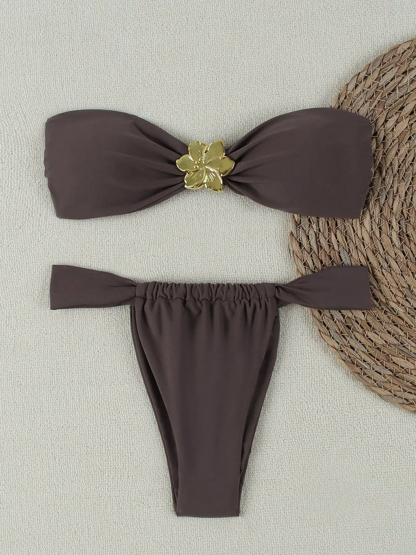 "2025 Ensemble bikini push-up sexy bandeau - Maillot de bain string brésilien pour femme"
