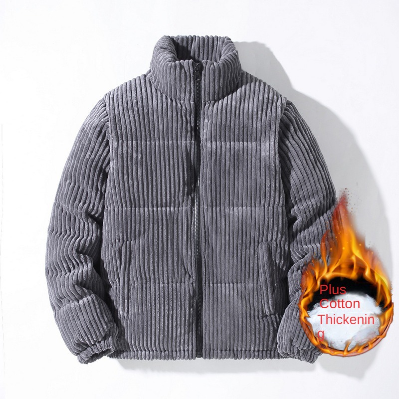 Herren-Winterjacken aus gepolsterter Baumwoll-Cord, lässig, locker, verdickt, warm, Daunenmäntel, Straße, Outdoor, winddicht, kältebeständig, Oberbekleidung