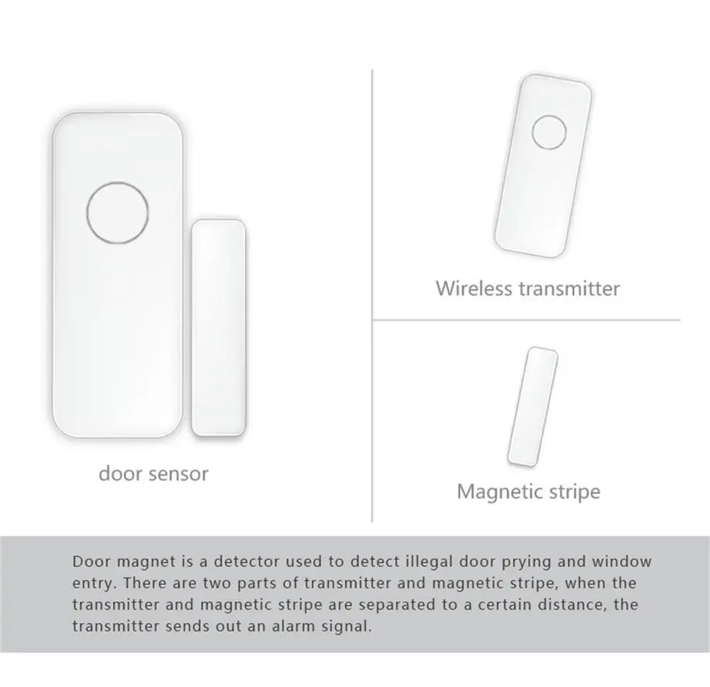 GauTone 433MHz deurdetector Draadloos huis voor alarmsysteemwaarschuwingen Raamsensor