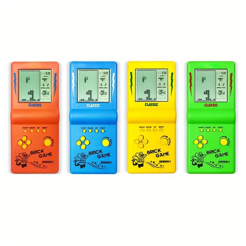 Vintage Brick Game Console Handheld Puzzle Games Nostalgic Retro Pocket Gaming Device Plastic Material Ideal for Teens and Adult