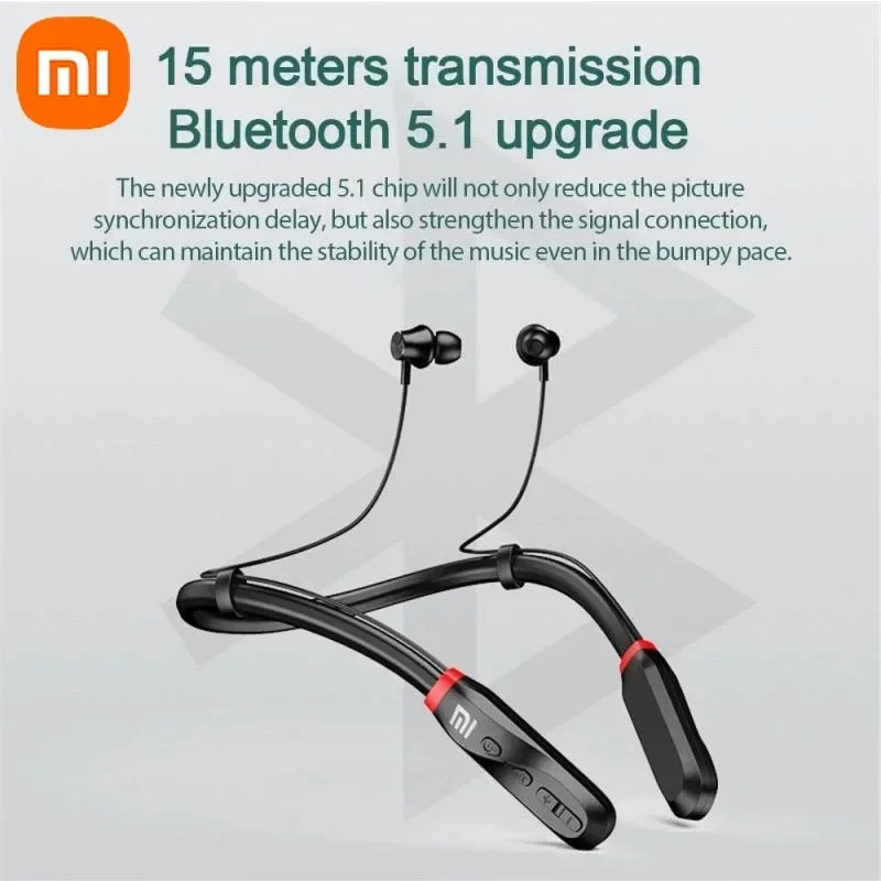 XIAOMI i35 auriculares Bluetooth con banda para el cuello auriculares inalámbricos sonido 9D auriculares deportivos impermeables TWS auriculares con micrófono para teléfono