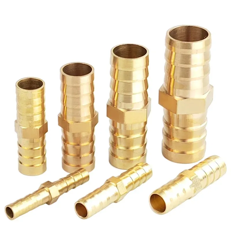 10pcs ทองเหลืองคู่เจดีย์ Joint สําหรับ 6/8/10/12 มม.ท่อทองแดงเจดีย์น้ําอุปกรณ์ท่อ Quick Connector สวนชลประทานอะแดปเตอร์