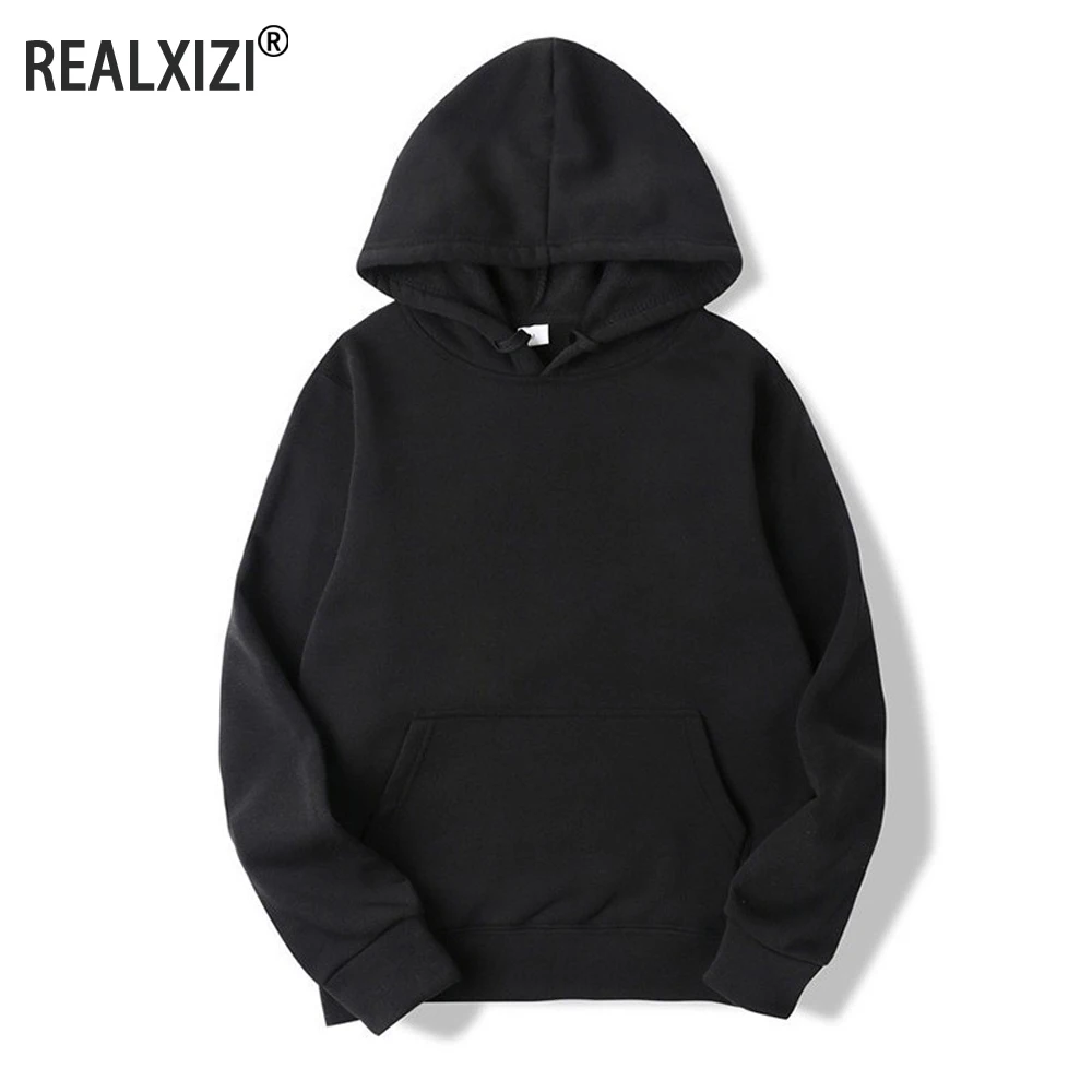 Sudaderas con capucha para hombre, jersey para mujer, sudaderas con capucha informales para primavera y otoño, sudaderas con capucha de Color sólido, sudadera negra de gran tamaño para hombre