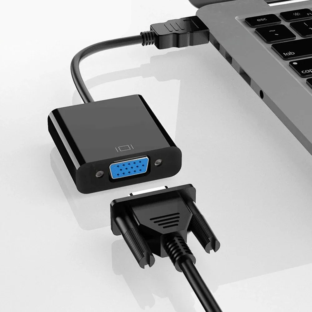 Adattatore HD 1080P compatibile HDMI a VGA Convertitore cavo VGA analogico digitale compatibile HDMI maschio a femmina per PC Laptop Tablet