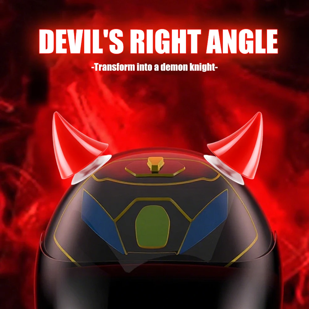 Decorazione per ventosa per casco per veicolo elettrico per moto, corna da diavolo unisex, accessorio per carrozza, corna da demone, decorazione per fari