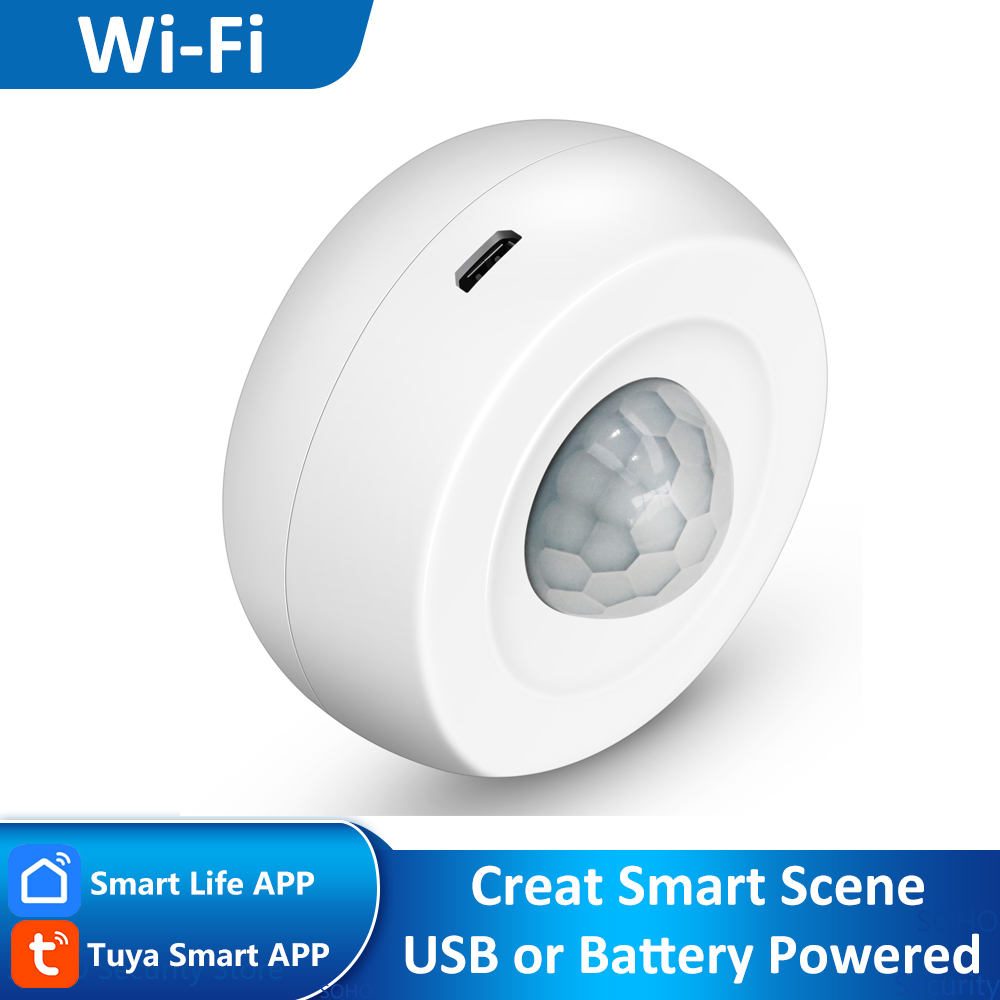 Tuya Smart Leben WiFi USB Batterie Betrieben Sicherheit Einbrecher Alarm Infrarot Bewegung Menschlichen Körper Alexa PIR Motion Sensoren Detektor