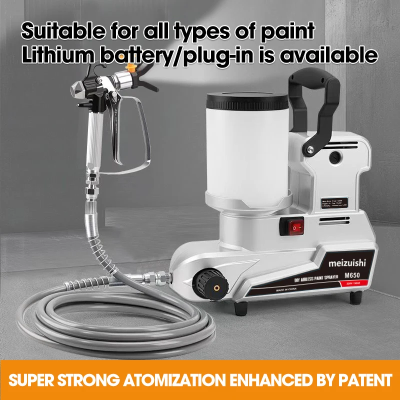 Pulverizador de pintura sin aire eléctrico de alta presión, nuevo pulverizador sin aire portátil multifuncional de 1600W, pintura de látex