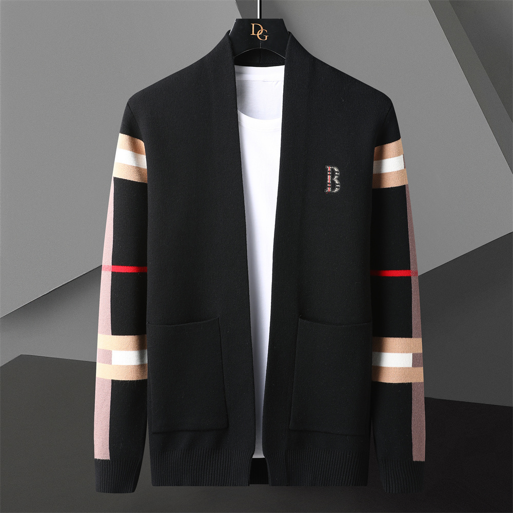 Cárdigan colorido empalmado de estilo británico para hombre, Chaqueta de punto, suéter informal versátil, abrigo, novedad de Otoño de 2023