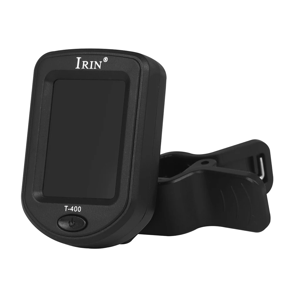 IRIN T-400 จูนเนอร์กีตาร์ Digital Clip-On Tone Tuner สําหรับไฟฟ้า Ukulele เบสไวโอลิน Universal 360 องศา Rotatable Sensitive