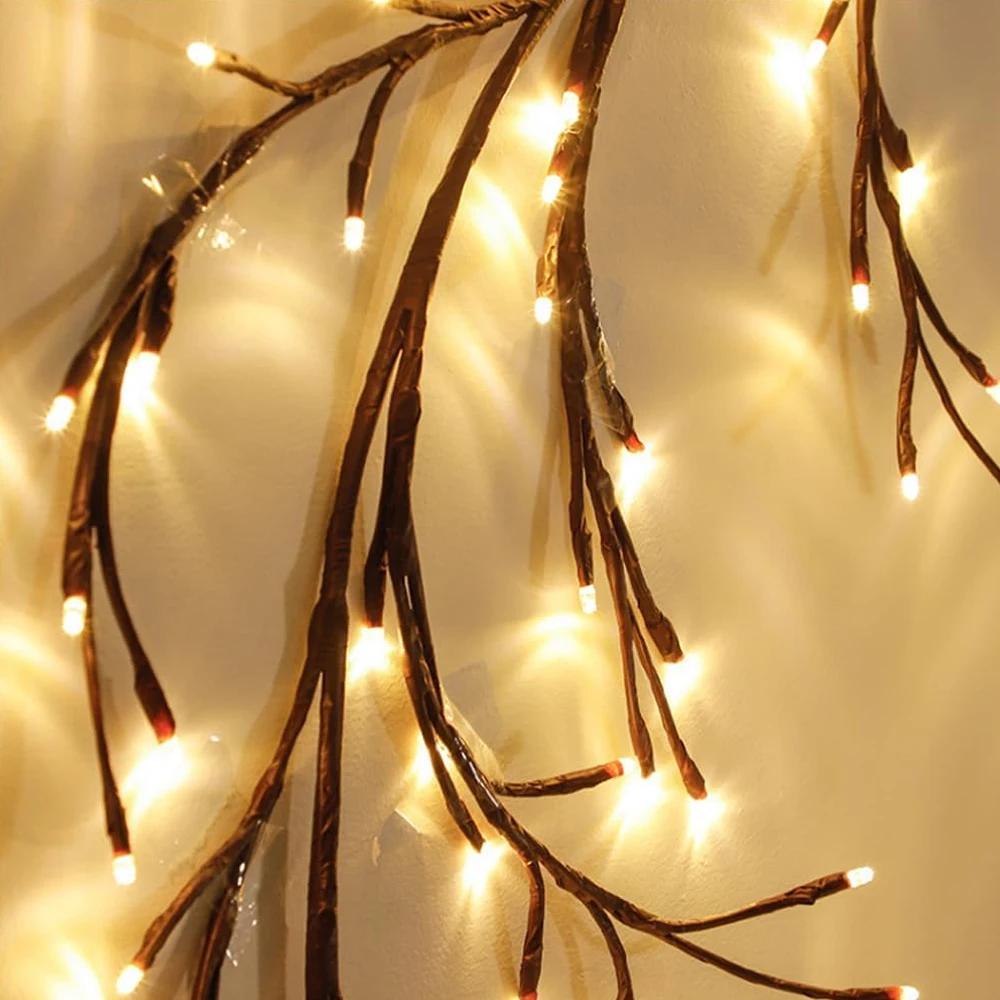 96LED lampa w kształcie gałęzi drzewa dekoracja ścienna do sypialni wierzba winorośli listwa oświetleniowa 8 trybów oświetlenia DIY nastrojowe oświetlenie oświetlenie domu