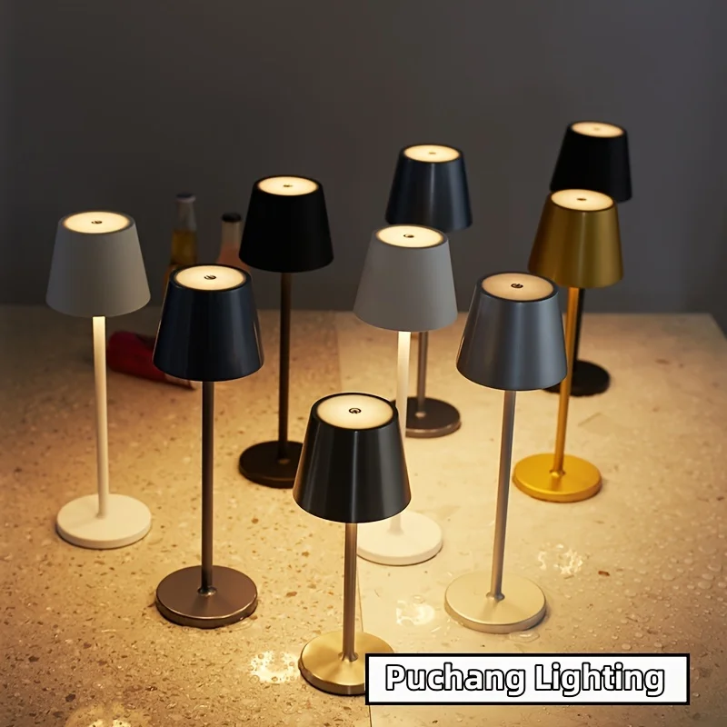 Lámpara de mesa recargable con Sensor táctil, luz LED nocturna de escritorio, lámpara de lectura inalámbrica para Hotel, Bar, restaurante, decoración de dormitorio