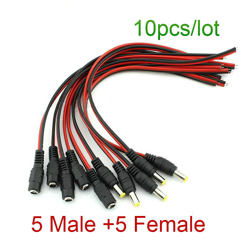 Mannelijke Vrouwelijke Plug 12V DC Power Pigtail Kabel Jack voor CCTV Camera Connector Staart Uitbreiding DC Draad Adapter 5.5X2.1mm