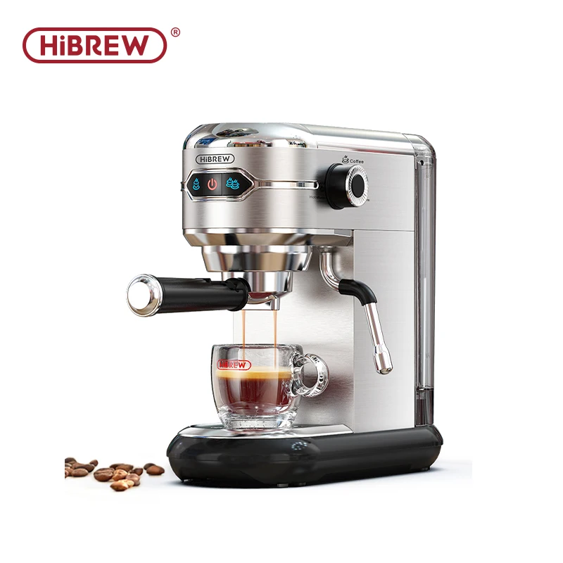 HiBREW Ekspres do kawy Cafetera 20 bar Inox Półautomatyczny Super Slim ESE POD & Proszek Ekspres do kawy Cappuccino Gorąca woda H11