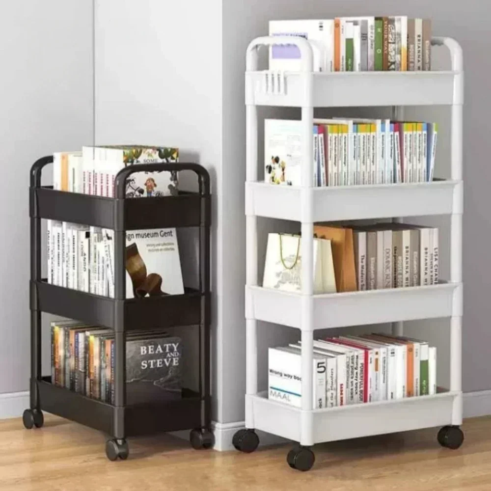 ห้องครัวและชั้นเก็บรถเข็นมือถือOrganizer Gap Storage Rack Rolling Cartชั้นวางหนังสือสําหรับห้องนอนห้องน้ํา