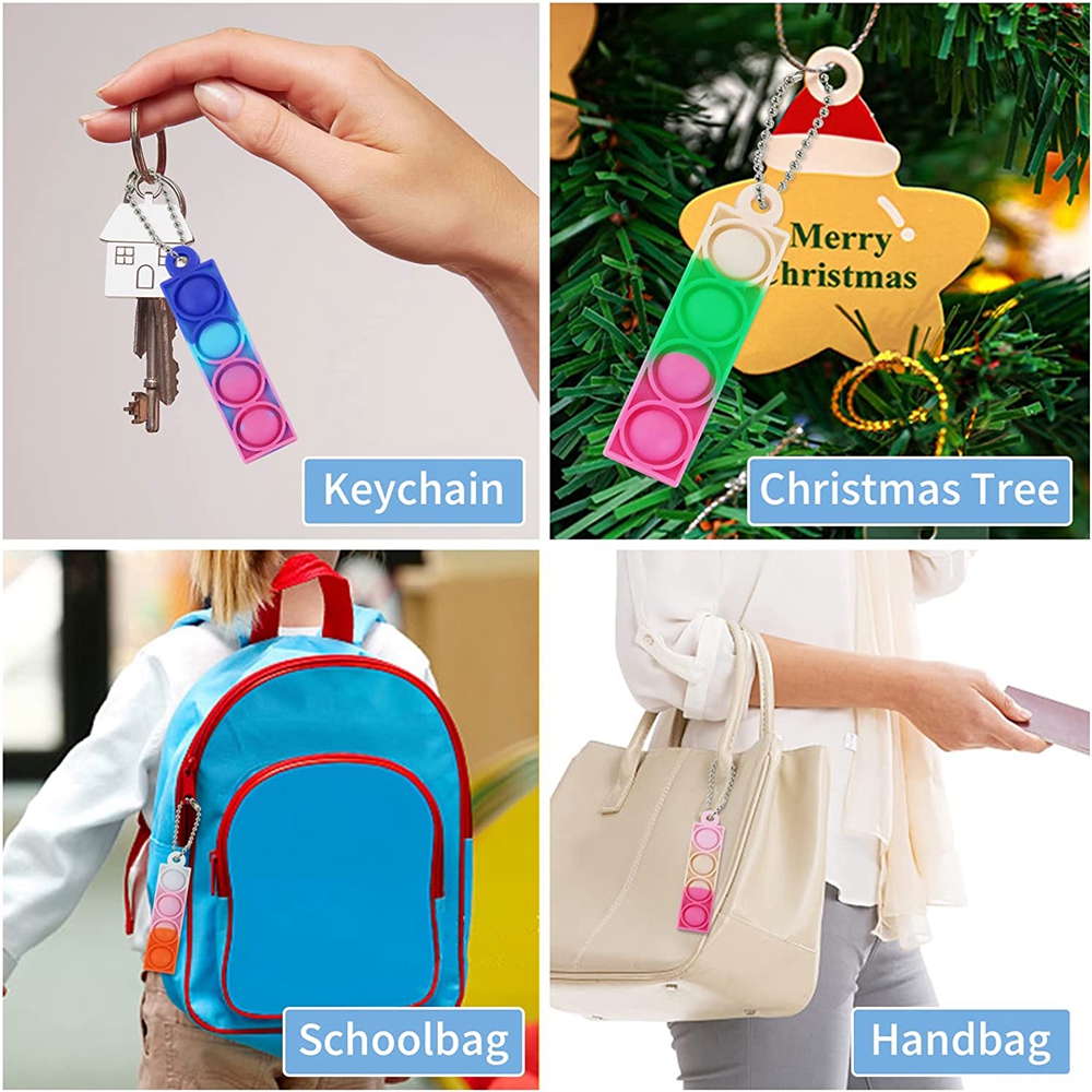 20 pçs mini pop chaveiro bolhas festa favores brinquedos fidget alívio do estresse brinquedos sensoriais para crianças autistas prêmios de sala de aula presentes