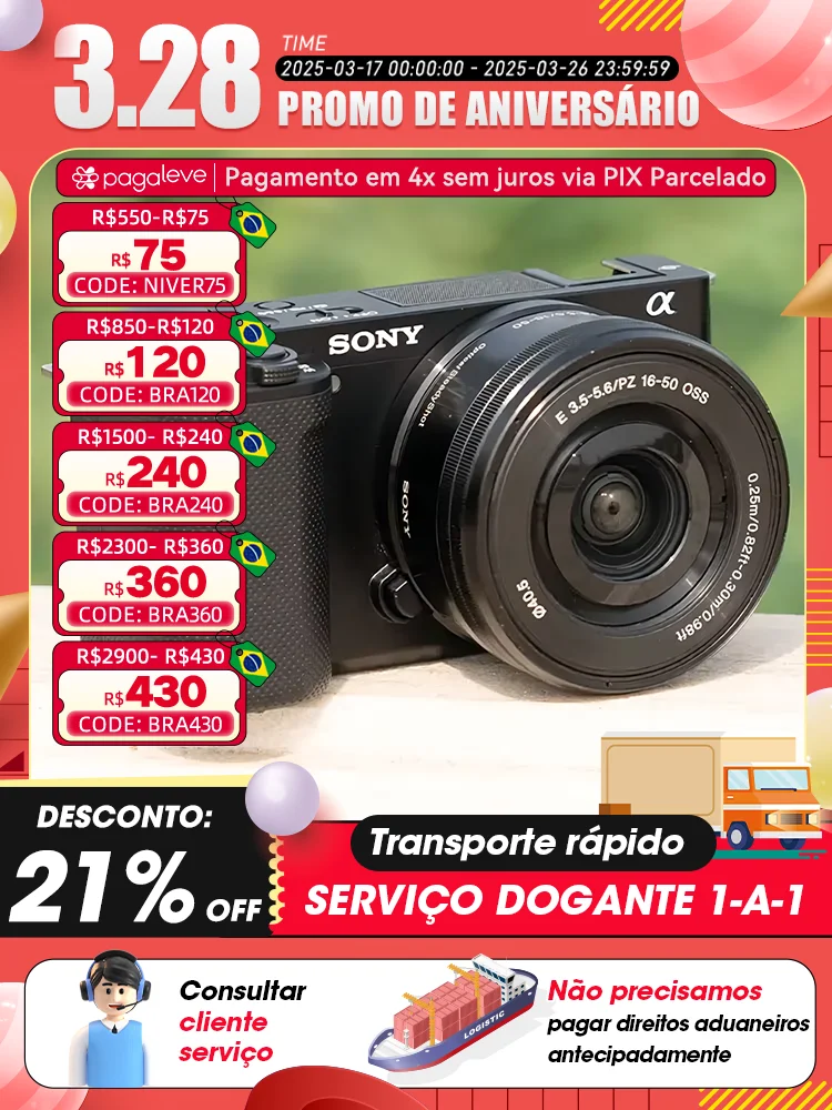 Sony Alpha ZV-E10 ZVE10 APS-C Mirrorless Digital Compact Camera Professional Photographer Photography 24.20MP 4K Video Cameras