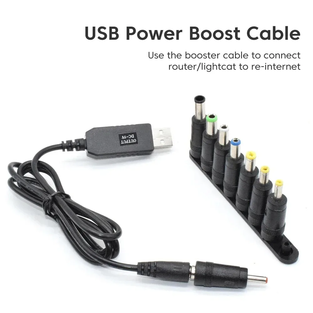 USB naar DC-voedingskabel 5V naar 12V Boost Converter 8 Adapters USB naar DC Jack Oplaadkabel voor Wifi Router Mini Fan Speaker
