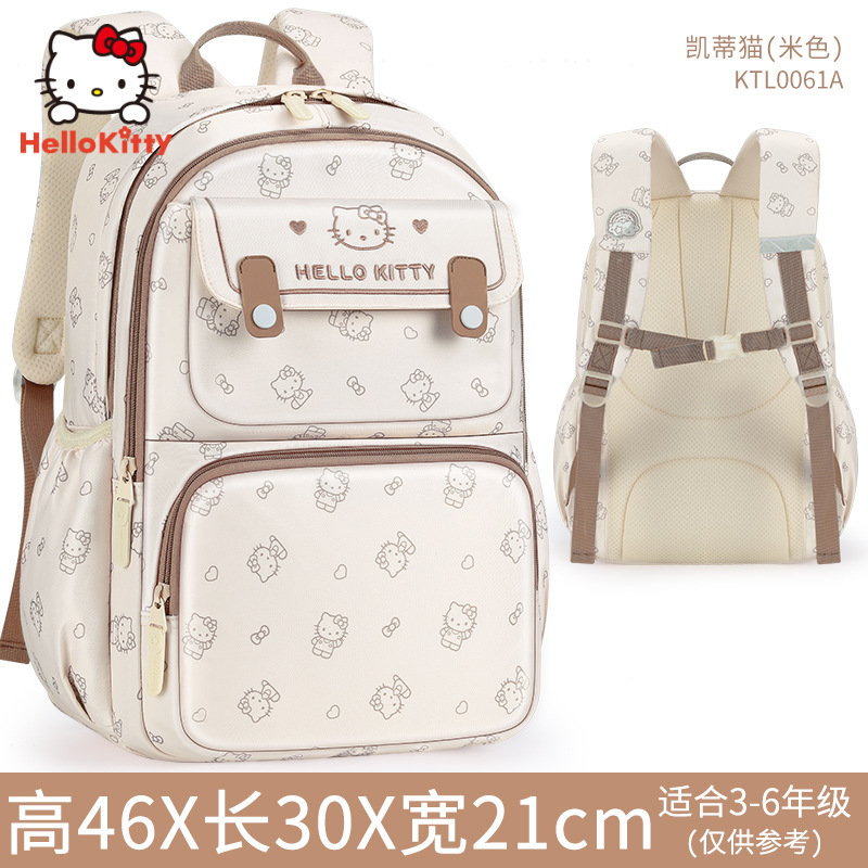 Sanrio Neue Hellokitty Schultasche Studentin Cartoon Niedliche Kinder Leichter und großer, gut aussehender Rucksack