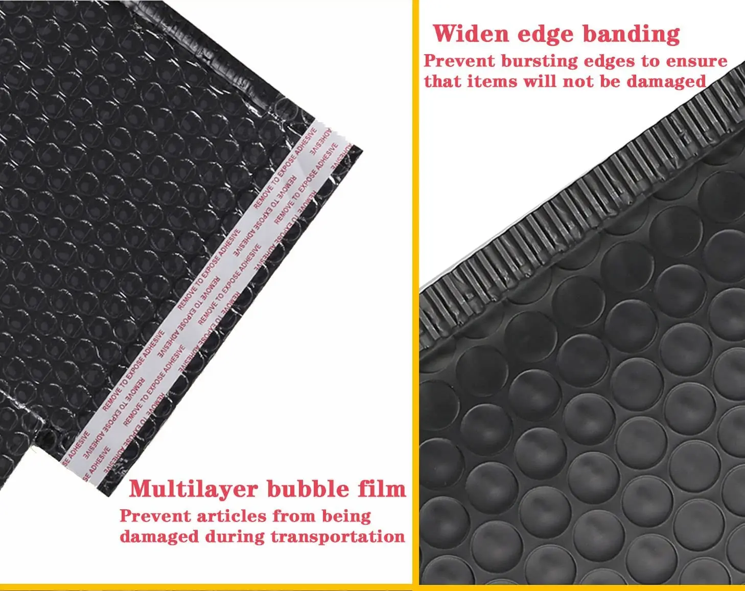50 Pcs Black Color Bubble Mailer Bubble Padded Mailing Envelopes Mailer Poly for Packaging Self Seal Shipping Bag Bubble Bag