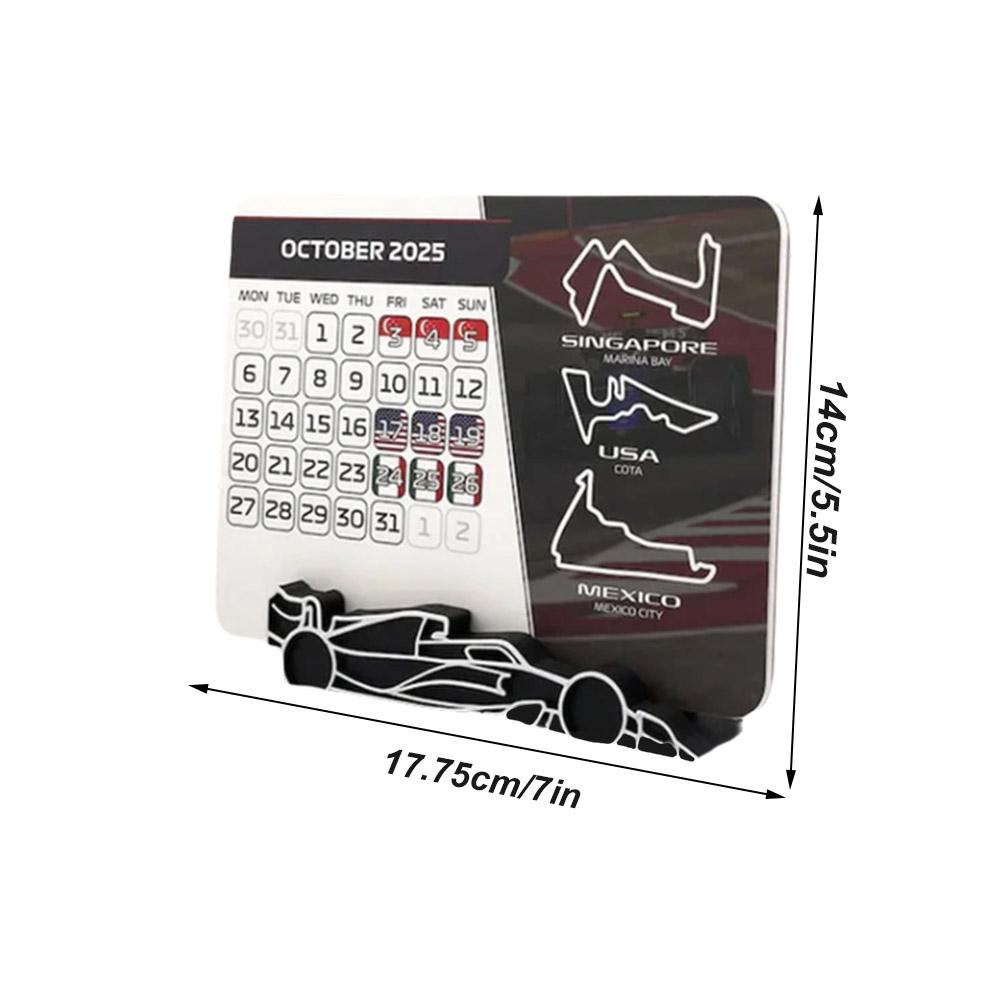 F1 Racing ปฏิทินกระดาษเดสก์ท็อปสถานีปฏิทินตกแต่งบ้าน Itinerary Arrangement Formula 1 Racing ปฏิทิน 2025 ของขวัญ