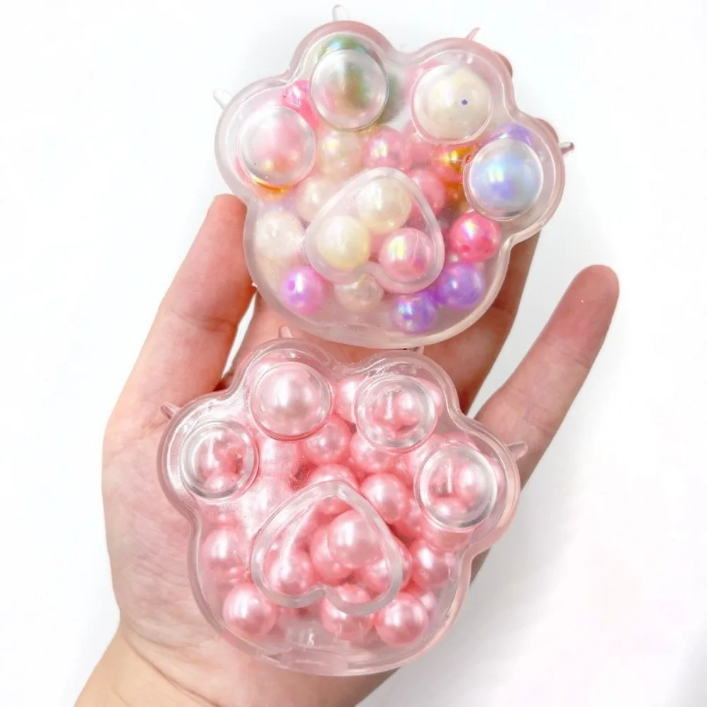 Kawaii Cat PAW Sticky Squeeze ของเล่นสมจริง Jelly Glitter Cat's Claw Squishy ความเครียดบรรเทาของเล่นเด็กผู้ใหญ่ที่ไม่ซ้ํากันของขวัญ