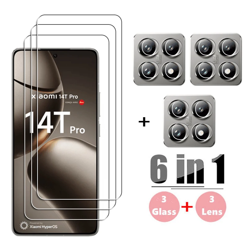 Vidrio Gule completo para Xiaomi 14T vidrio templado Xiaomi 14T Pro Protector de pantalla película protectora de lente de cámara de teléfono Xiaomi 14T vidrio