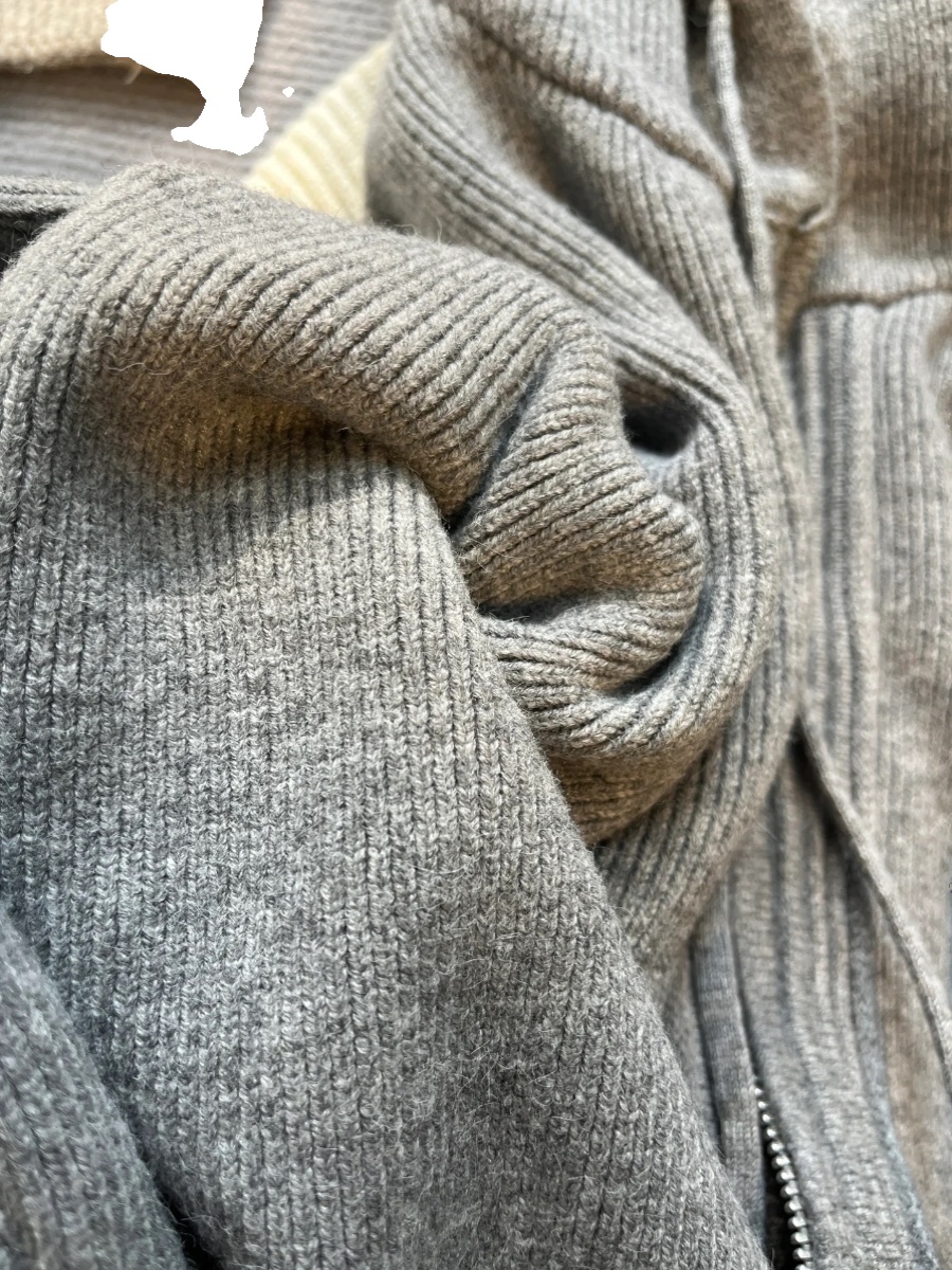 Suéter gris con capucha para mujer, cárdigans de punto holgados de manga larga con doble cremallera, sudaderas sencillas que combinan con todo, primavera y otoño