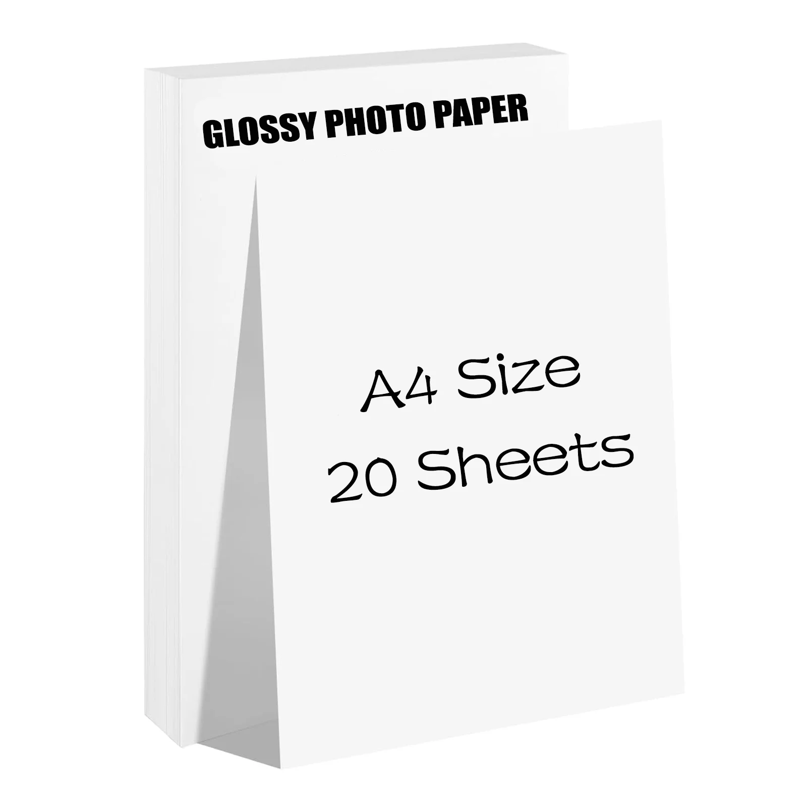 HUSPER A4 papier photo brillant jet d'encre 20 feuilles 180/200/230Gsm finition brillante jet d'encre simple face 8.3x11.7 pouces pour la maison et le bureau