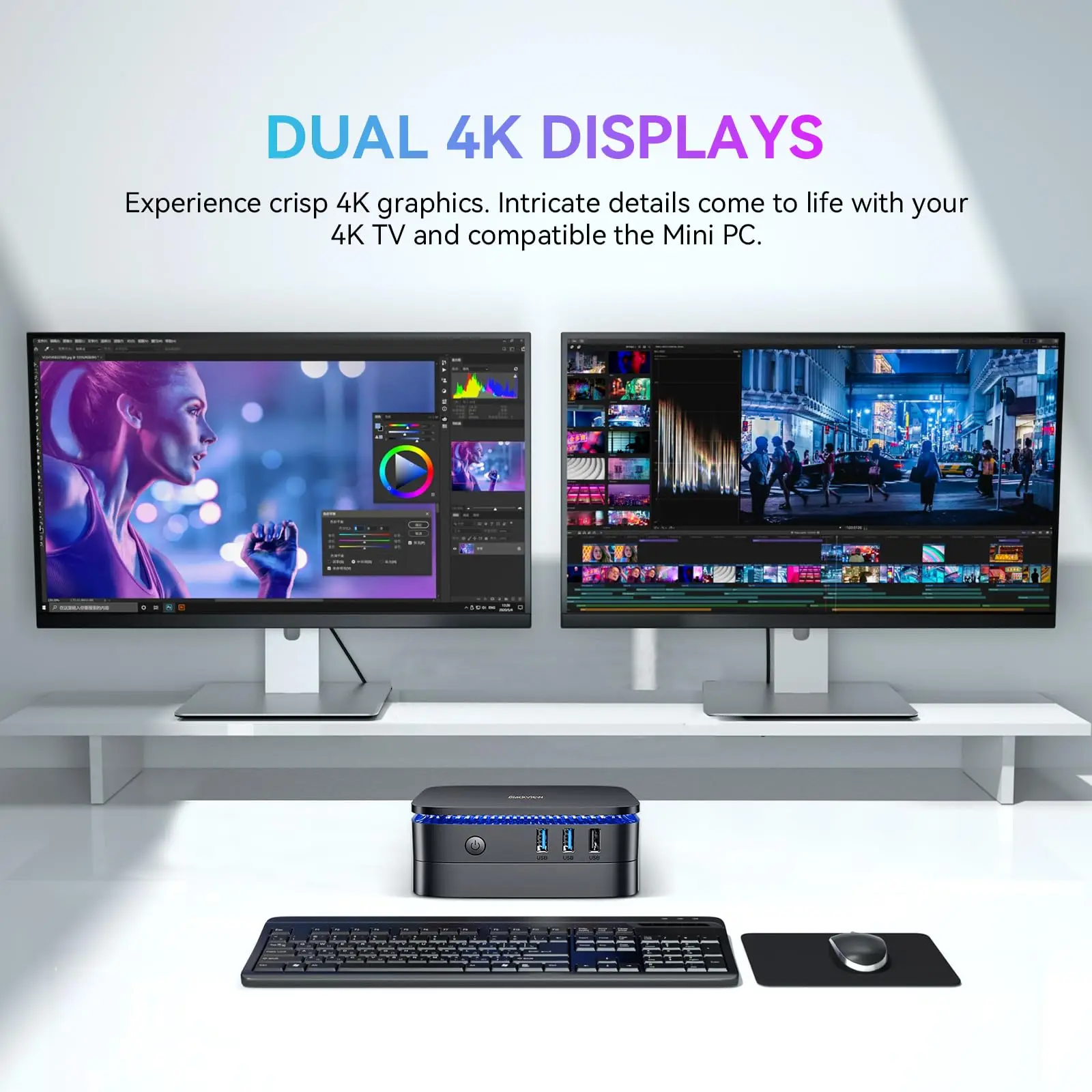 Blackview NUOVO MP60 N150 Mini PC Windows 11 PC 16GB 512GB SSD Supporto Display 4K UHD Doppio HDMI Dual-Band WIFI Intel UHD Grafica