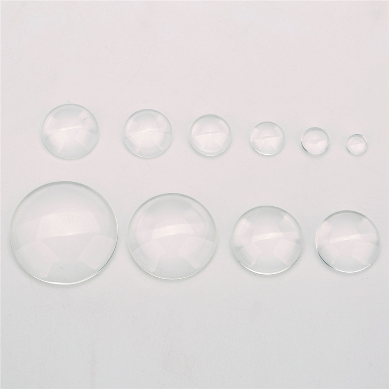 Aclovex 1 pacote redondo cabochão de vidro com parte traseira plana 12mm 20mm 25mm cabochão de cristal transparente camafeu para fazer jóias diy