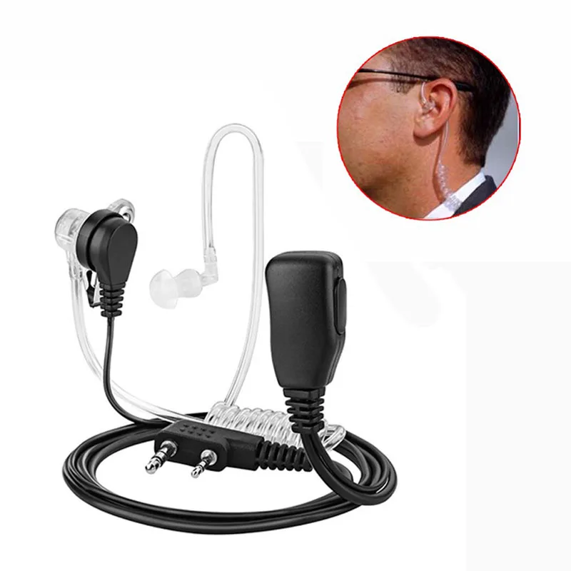 1 szt. Słuchawka z tubą akustyczną do radia Baofeng Walkie Talkie, złącze K, słuchawka z mikrofonem PTT do UV-5R 888s, słuchawki dla strażników