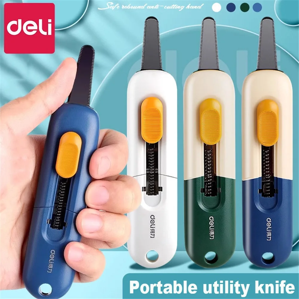 1 PC มีดยูทิลิตี้มีดอเนกประสงค์ж เครื่องตัดกล่องกระดาษที่เปิดจดหมาย Anti-sticking Retractable ใบมีดสําหรับ Home Office
