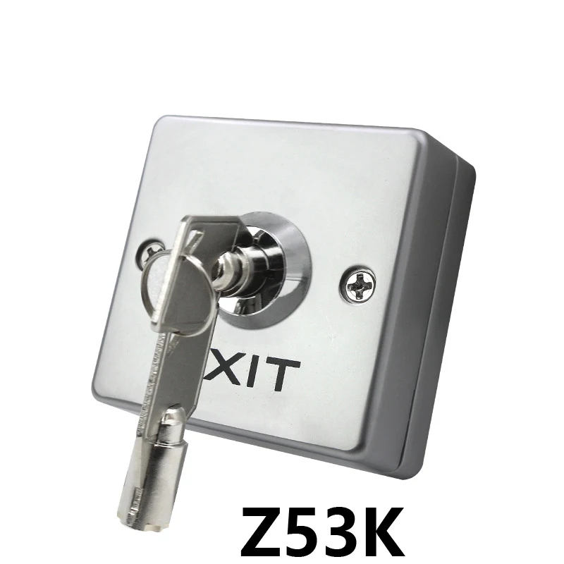 NO/COM Interruptor de botón de salida de aleación de zinc Botón de salida Interruptor de liberación de puerta para sistema de control de acceso
