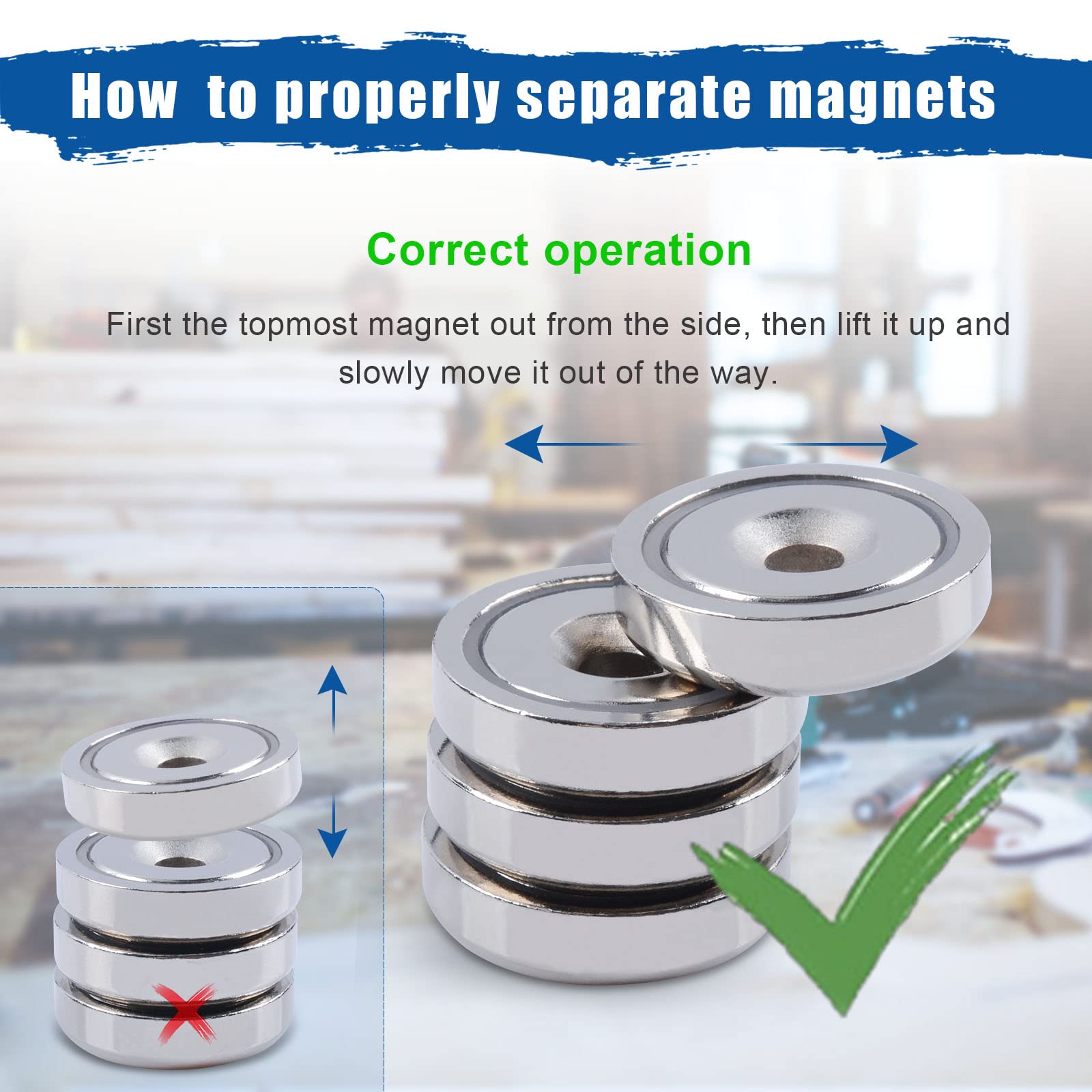 0.98"(25mm) Super Strong Round Base Cup Neodymium Magnets with Holes and Screw, Countersunk Pot Magnets for Craft Lockers Tools