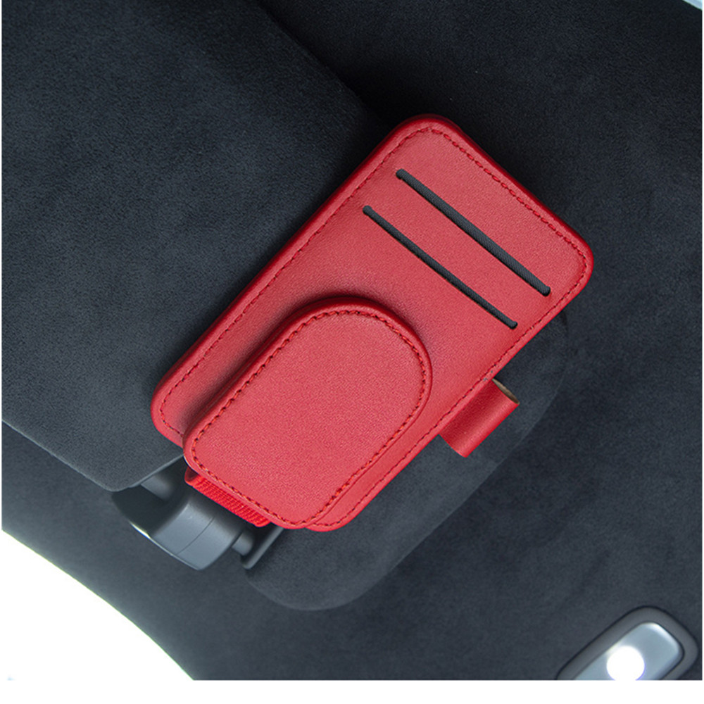 Creative ภายในรถหนังรถแว่นตาคลิปมัลติฟังก์ชั่น Sunshade เก็บคลิปแว่นตากันแดดคลิป