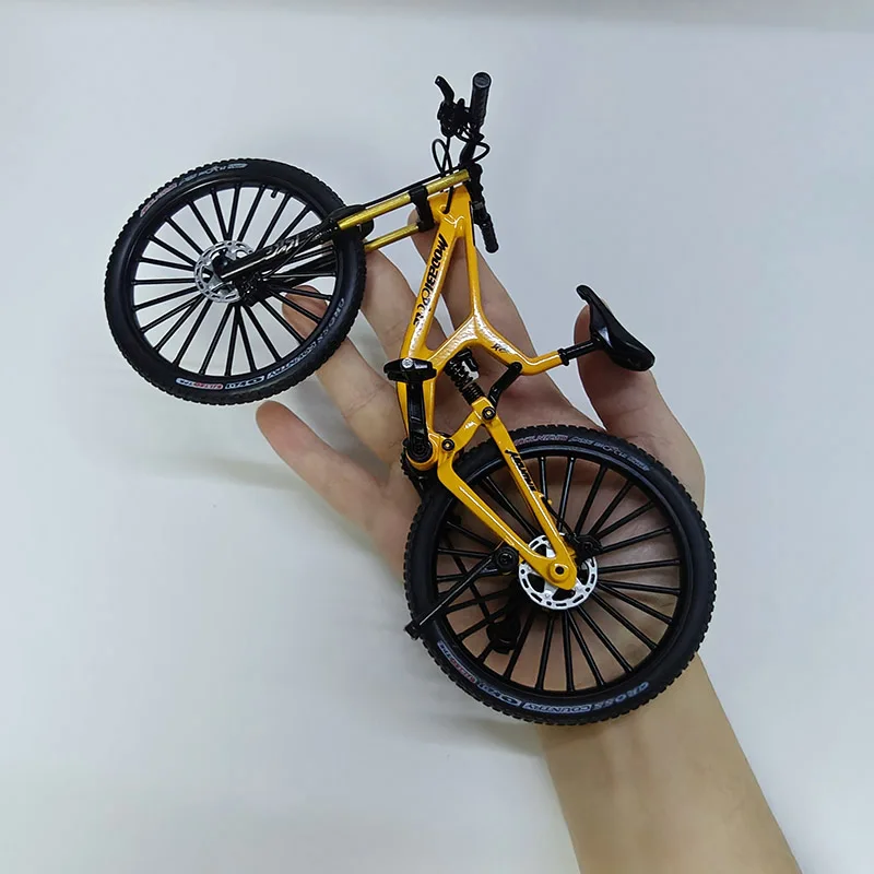 New 1:8 Model Mini Alloy Bicycle Diecast Metal Toy Bikes Shock Absorption Mountain Finger Bicycle Simulation Collection Toys