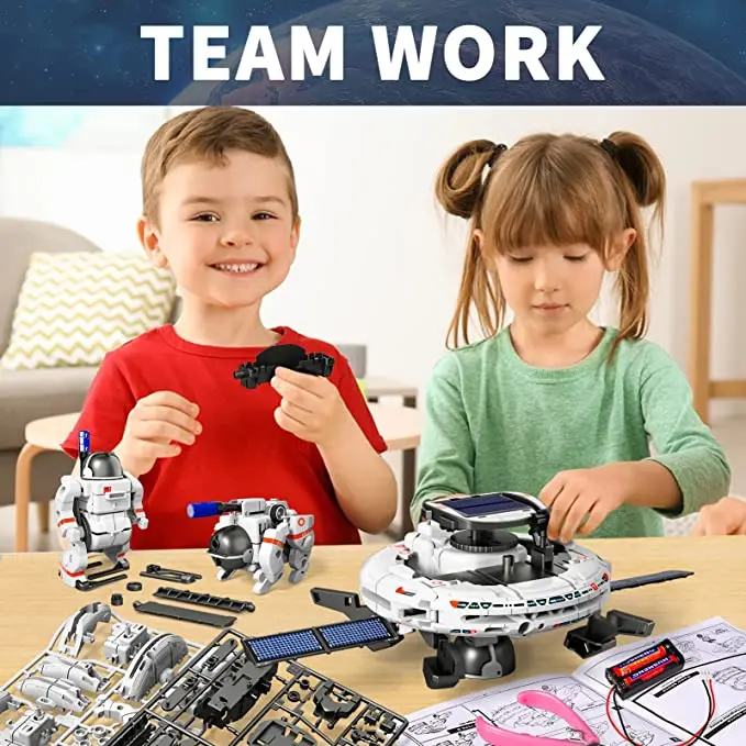Science Experiment Solar Robot Toy, DIY Building Powered, Learning Tool, Robots Educação, Kit Gadgets Tecnológico para Criança, 6 em 1