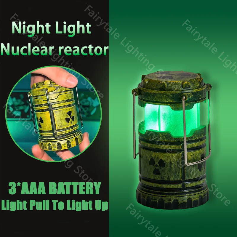 Simulação reator nuclear lanterna portátil luz de acampamento festa de halloween decoração luz da noite decoração para casa ornamentos presente aniversário