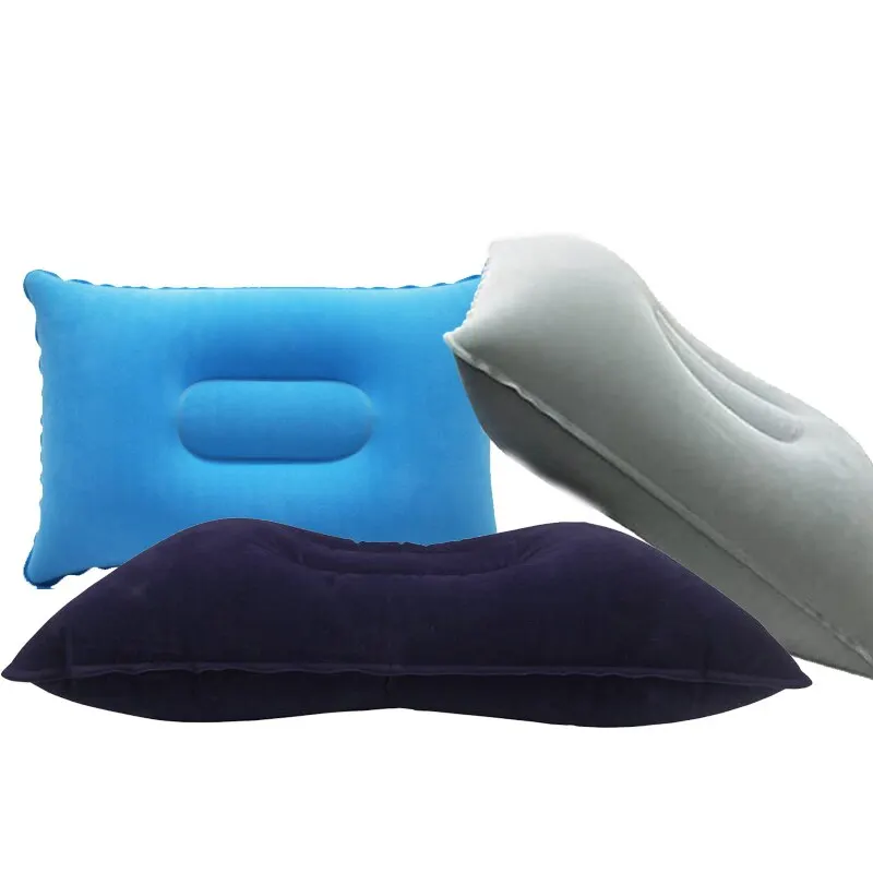 Almohada de aire inflable plegable portátil para viajes al aire libre para dormir y acampar en el cuello de PVC almohada cómoda