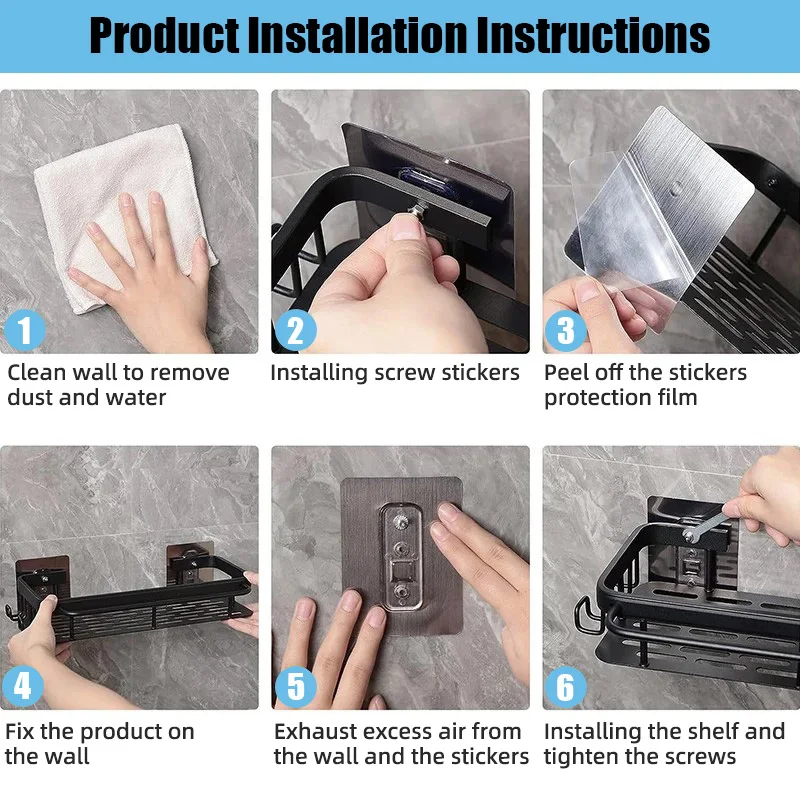 estante de baño aleación de aluminio estante de ducha accesorios de baño maquillaje almacenamiento de organizador sin perforación estante pared