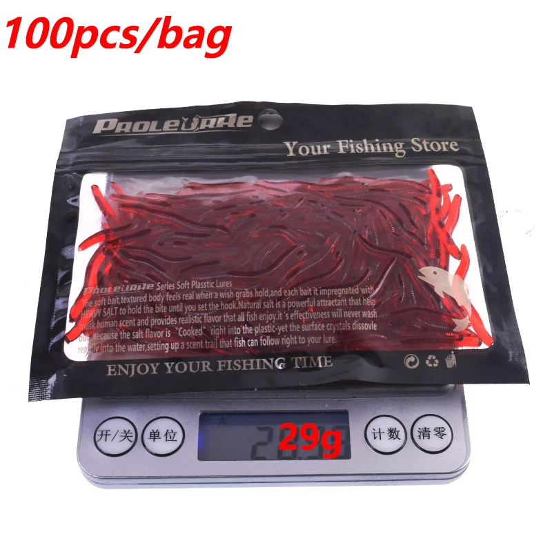 50 Hoặc 100 Chiếc Giun Đỏ Mềm Dụ Sống Động Như Thật Giun Đất Mùi Cá Dẻo Silicone Mồi Nhân Tạo Tôm Phụ Gia Cá Chép Câu Cá Bass giải Quyết