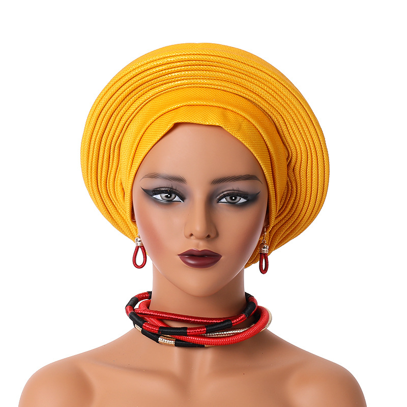 Gorro de Gele nigeriano, turbante de Gele automático, gorro de turbante africano ya hecho, gorro de fiesta para mujer, Hijab musulmán, pañuelo para la cabeza, gorro